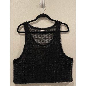 PINK Black Knit Crop Top